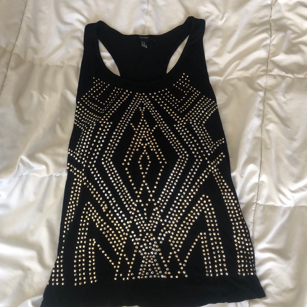 BLACK DETAILED RACERBACK TANK